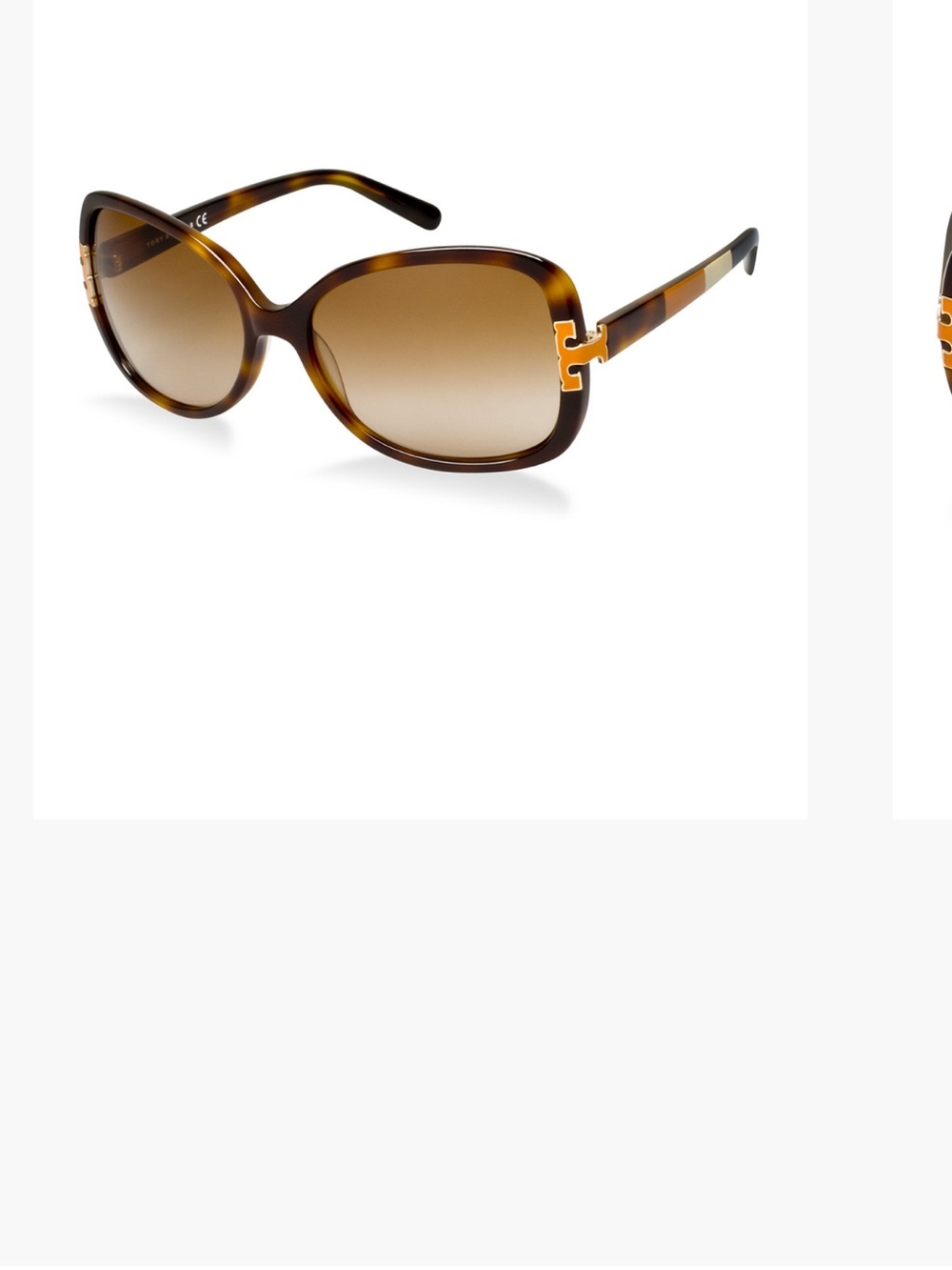 Tory Burch Tortoiseshell Sunglasses with Gold Logo Accents - Brown Gradient